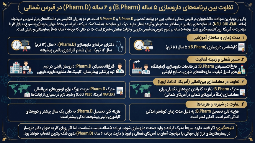 مدت زمان تحصیل رشته داروسازی در قبرس