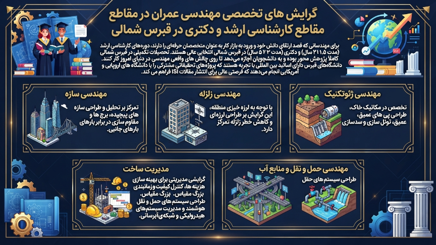 گرایش مهندسی عمران ردر قبرس 