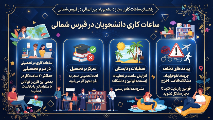 ساعات کاری دانشجویان در قبرس شمالی