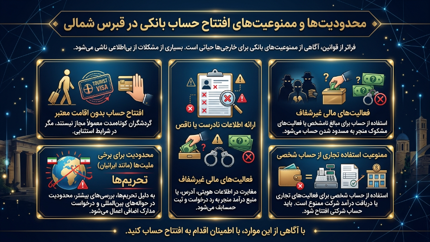 ممنوعیتهای افتتاح حساب در قبرس شمالی 