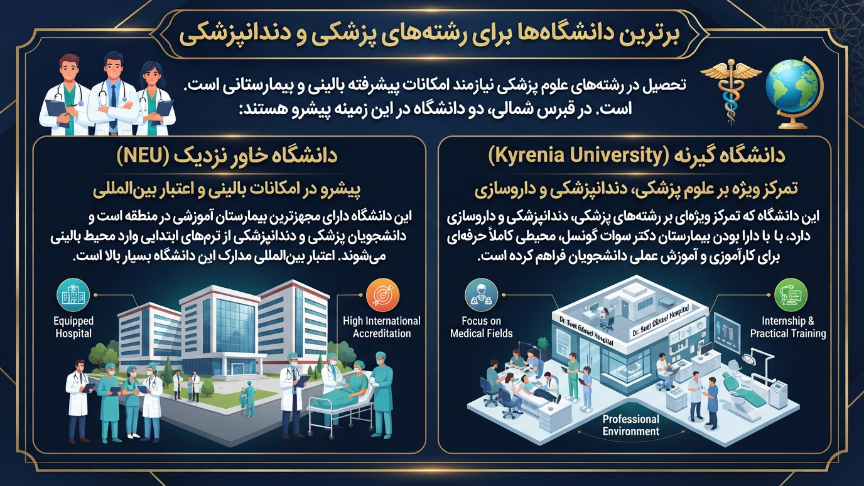 بهترین دانشگاههای پزشکی قبرس شمالی 